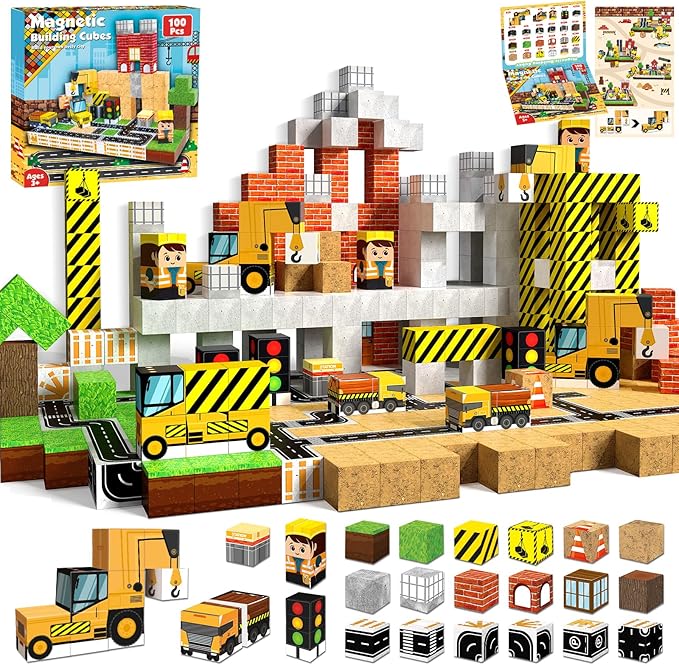 100PCS Magnetic Blocks, Magnet - Magnetic Building Tiles Set 100Pcs ulasan dan harga