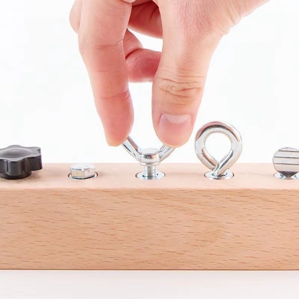 New Portable Montessori Screw  - Montessori Wooden Busy Board Toddler ulasan dan harga