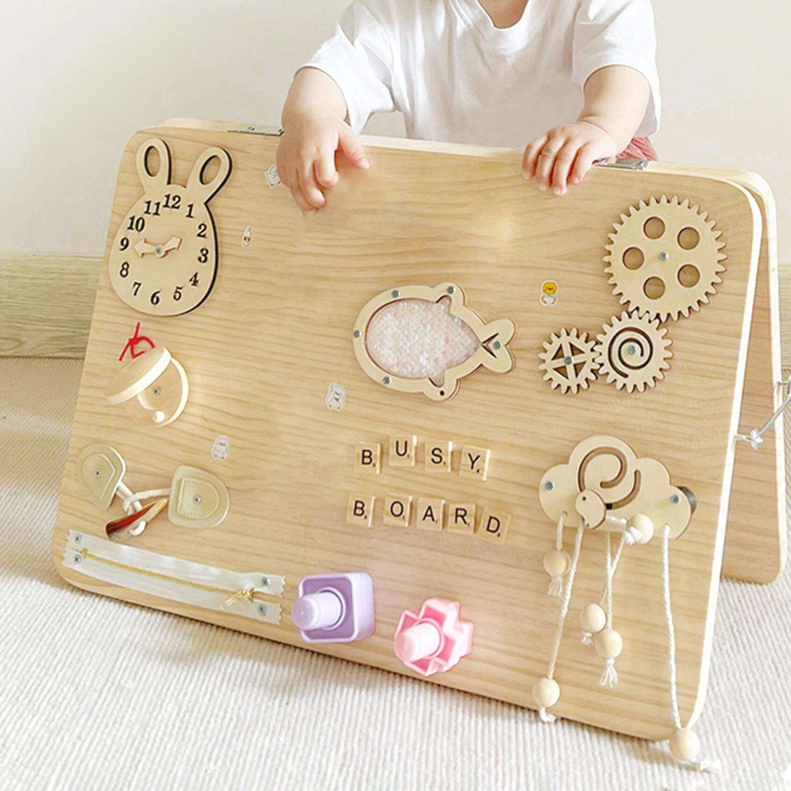 Wooden Montessori Busy Board P - Montessori Wooden Busy Board Toddler ulasan dan harga