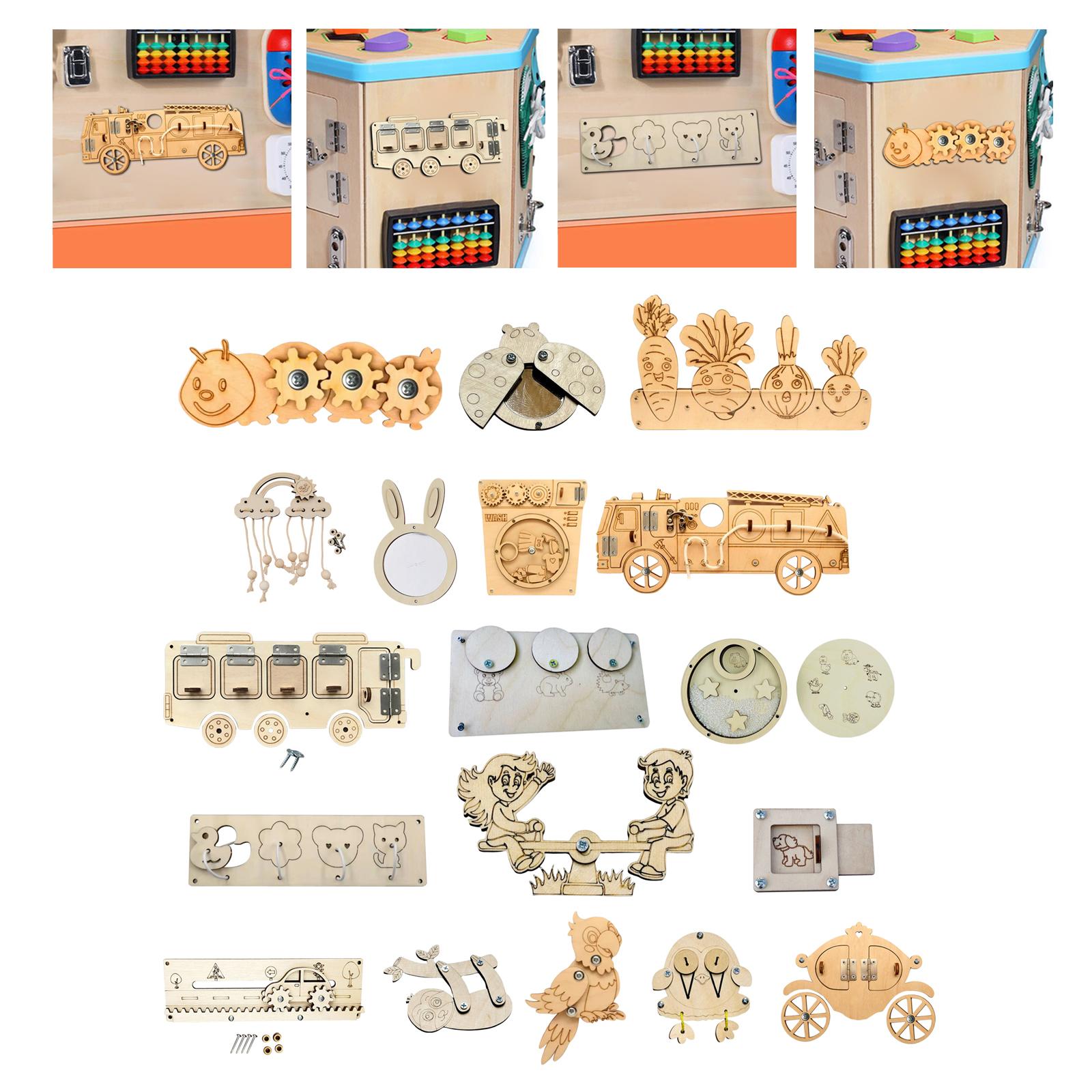 Wooden Busy Board Parts Montes - Montessori Wooden Busy Board Toddler ulasan dan harga