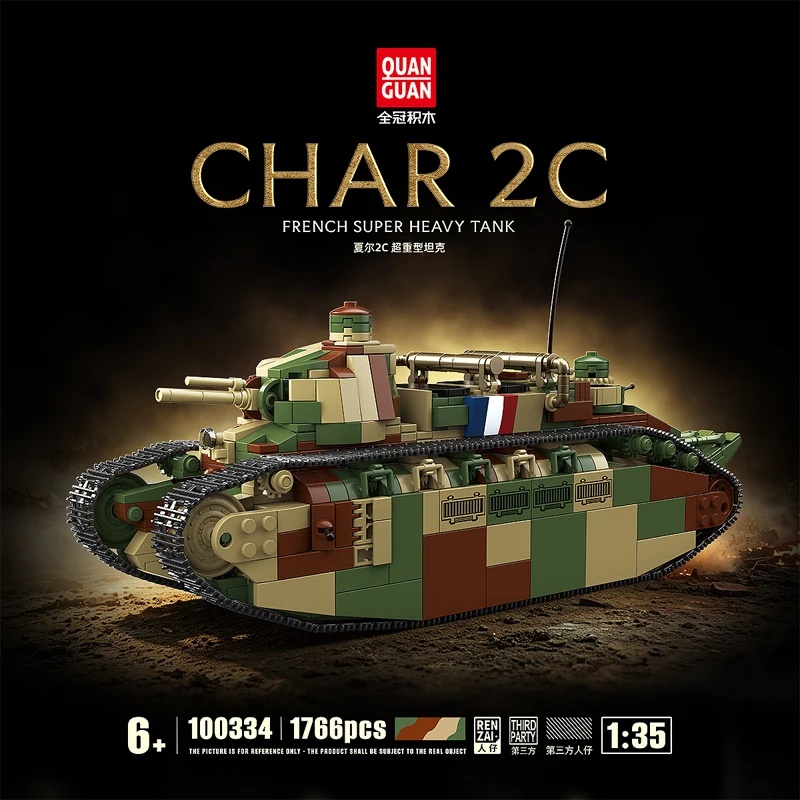 French Char 2c Super Heavy Tan - Lego Compatible Military Tank ulasan dan harga