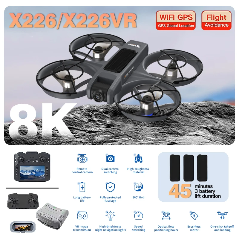Original X226/X226VR GPS Folda - Fpv Brushless Rc Drone 4K ulasan dan harga