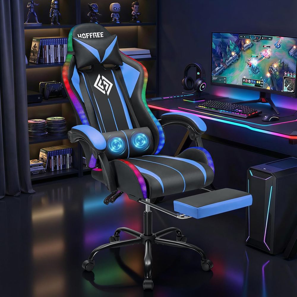 LED Gaming Chair with Massage  - Video Games ulasan dan harga