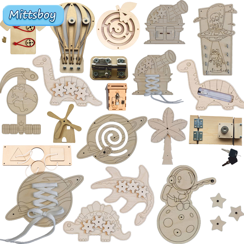 Montessori Busy Board Accessor - Montessori Wooden Busy Board Toddler ulasan dan harga