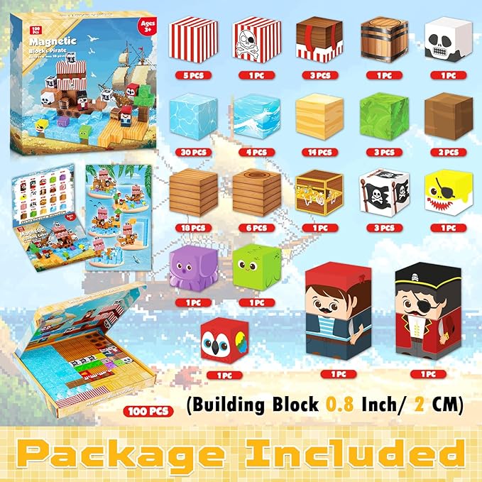 Magnetic Blocks - 100Pcs Build - Magnetic Building Tiles Set 100Pcs ulasan dan harga