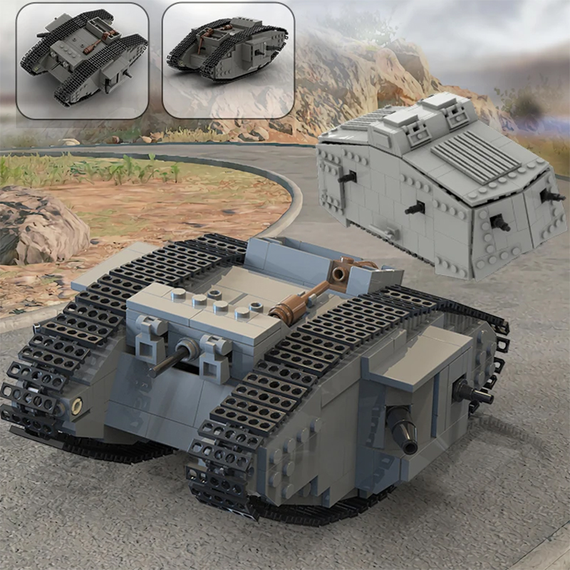 MOC WW1 Germany Military A7V C - Lego Compatible Military Tank ulasan dan harga